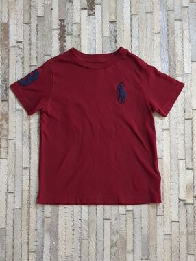 Polo Ralph Lauren Kids 4T Maroon Navy Big Pony #3 Embroidered T-Shirt